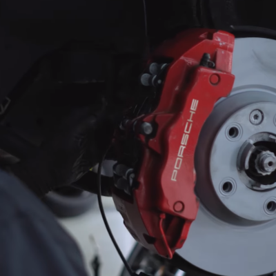 Porsche customer gettings a brake pad fix